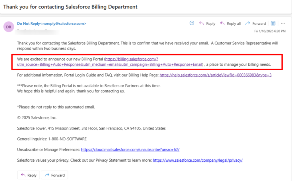 salesforce billing